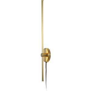 JONATHAN Y 27.25" Brass Gold 1-Light Modern Integrated LED Wall Sconce, Minimalist Plug-in Adjustable Bar Lamp for Bedroom Living Room, Dimmable Iron Metal Wall Light, 3000K (JYL7136B)
