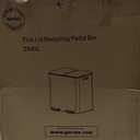 GarveeHome 2 x 10.6 gal Stainless Steel Double Trash Can with Lid for Kitchen, Large Dual Trash and Recycle Bin Combo, Step-on Kitchen Metal Garbage Cans, PP Inner Buckets, Liner Rim, Matte Grey