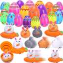 12 Pack Prefilled Easter Eggs With Toys, Pull Back Rabbit Carrot Car Easter Basket Egg Hunt Stuffers, Pre Filled Easter Eggs Fillers for Kids Gifts Party Favors, Goodie Bag Stuffer, Easter Prizes