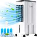 3-IN-1 Portable Air Conditioners, Evaporative Air Cooler w/Remote & 3 Speeds, Windowless Air Conditioner, 2 Gal Tank & 4 Ice Packs for 45H Cooling, Quiet Portable AC for Room Bedroom Office