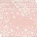 Artoid Mode Pink Bloom Flowers Summer Placemats Set of 4, 12x18 Inch Seasonal Spring Table Mats for Party Kitchen Dining Pink Decoration