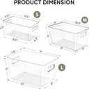 BALEINE Clear Plastic Storage Bins, Pantry Organization, BPA Free Stackable Refrigerator Organizers and Storage with Handles for Kitchen Fridge Cabinet Bathroom (8PK, 9.5x5.5x4.5)