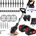 Weed Wacker Cordless,24v Electric Weed Eater Battery Powered,3 In 1 Lightweight Grass Trimmer with 2 4.0 Ah Batteries & Charger, Height Adjustable Brush Cutter for Women,Lawn Care,Garden,Yard (Orange)