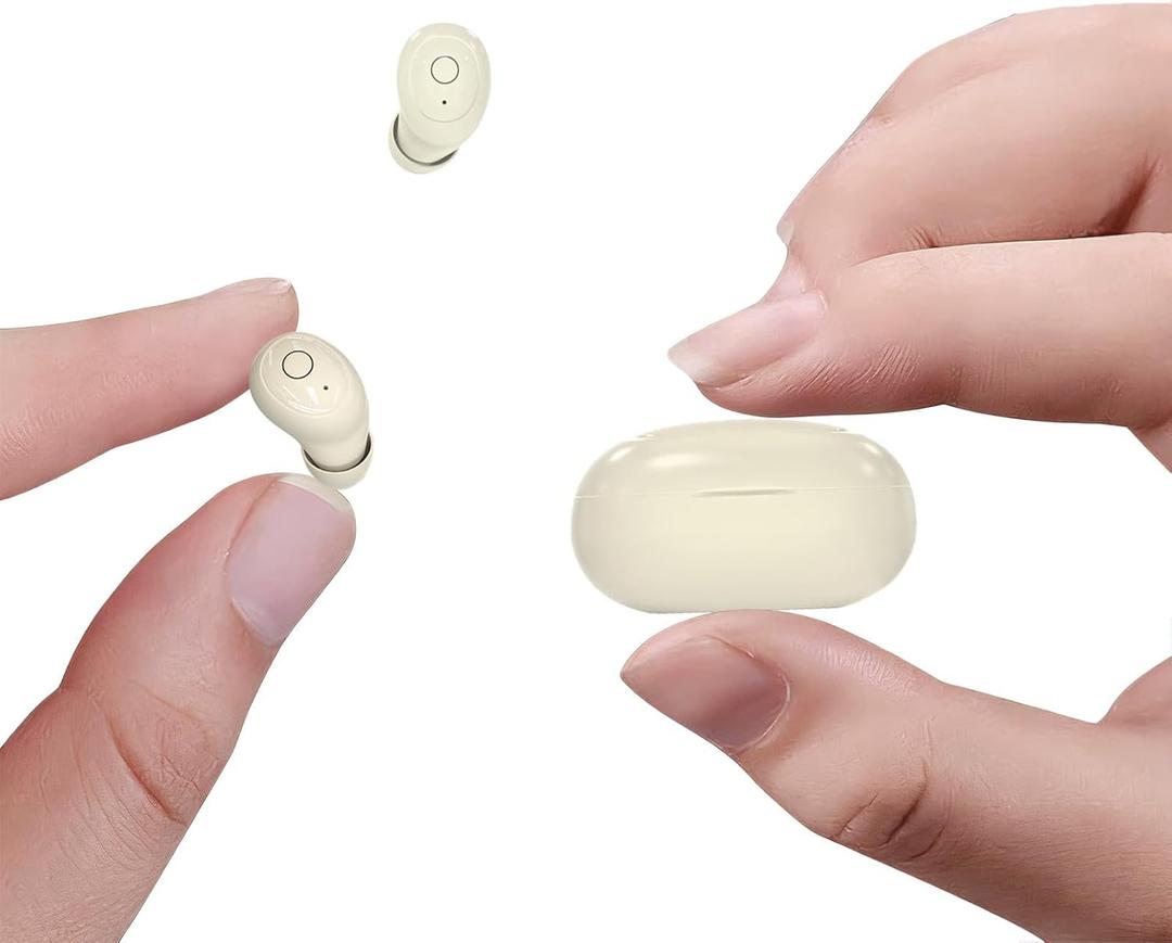 Mini Tiny Invisible Micro Earbuds Wireless Bluetooth Invisible Headphones Smallest Ear Buds Extra Small Hidden Discreet Earbuds for Work Sleeping Skin Tone