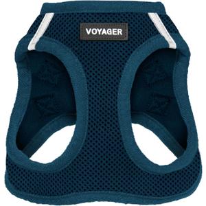 Best Pet Supplies Voyager Step-in Air Harness - All Weather Mesh, Reflective, No Pull Harness for Dogs, Cats - Secure with Hook & Loop Fastener, Buckle, Double D-Rings - Blue, M