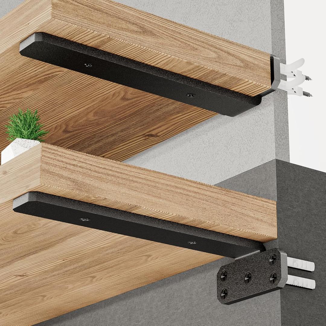 SKYSEN 6 Pack 12" Floating Shelf Bracket, Shelves Brackets, Wood Shelving Brackets Hardware - Heavy Duty - 4/6/8/10/12 inch - Real Hidden Bracket Designtzj12-6 SKYSEN 6 Pack 12" Floating Shelf Bracket, Shelves Brackets, Wood Shelving Brackets Hardware - Heavy Duty - 4/6/8/10/12 inch - Real Hidden Bracket Designtzj12-6