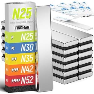 FINDMAG 6 Pack Powerful Neodymium Bar Magnets &FINDMAG 12Pack Rare Earth Neodymium Magnets