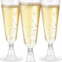 Hedume 100 Pack Champagne Flutes, 5oz Disposable Clear Plastic Champagne Glasses, Toasting Flute Set for Mimosas, Bloody Mary's, Wine Glasses, Sodas, Cocktail Cups, Parfaits, Sundaes etc