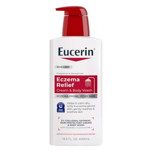Eucerin Eczema Relief Cream Body Wash, Eczema Body Wash with Colloidal Oatmeal, Ceramide-3 and Licorice Root Extract, 13.5 Fl Oz Bottle