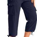 Soothfeel Women's Cargo Capris Pants with 6 Pockets Lightweight Quick Dry Travel Hiking Summer Pants for Women Casual Small