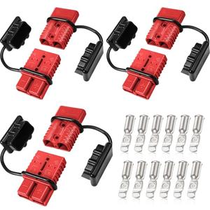Frienda 6 Pieces 2-4 Gauge 175A Battery Quick Connector 12-36V Disconnect Wire Harness Plug Kit Battery Quick Connector Disconnect Plug for Motor Winch Trailer(175A)