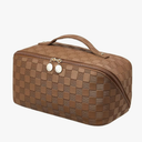 EACHY Travel Makeup Bag,Large Capacity Cosmetic Bags for Women,Waterproof Portable Pouch Open Flat Toiletry Bag Pattern Makeup Bag