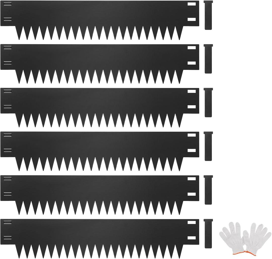 Dyna-Living Galvanized Steel Landscape Edging 40 x 8 Inch Metal Landscape Edging with 6 Clips, 20FT Total Metal Edging for Landscaping Bendable Hammer-in Edging Border for Flower Bed Lawn Yard (Black)