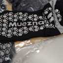 Muezna Men's Non-Slip Yoga Socks, Anti-Skid Pilates, Barre, Bikram Fitness Hospital Slipper Socks with Grips (9-11, Lake Blue+navy+green -3 Pairs)