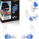 Ear Plugs for Swimming2 Pairs Soft Silicone Reusable Waterproof Earplugs for Adults & Men Women, Custom Fit for Swimmers Ear, Pool, Beach, Snorkeling, Surfing, Kickboard Training(Blue)