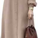 Abaya for Women Muslim Two Piece Set Long Sleeve Shirt Dress+ Pants Dubai Arabic Clothes Casual Spring Fall Outfit (Beige, S)