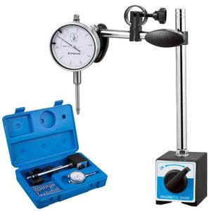 Spurtar Dial Indicator with Magnetic Base 0-1'' Dial Test Indicator 0.001'' Precision Dial Indicator Adjustable Long Arm Magnetic Dial Indicator for Accurate Alignment, Measurement, and Inspection