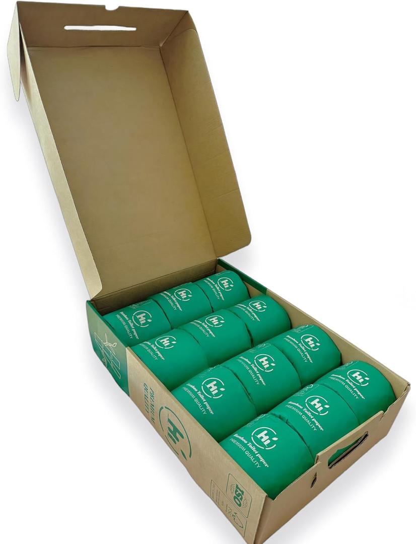 Bamboo Toilet Paper (12 Mega Rolls) (4440 sheet (Pack of 1))