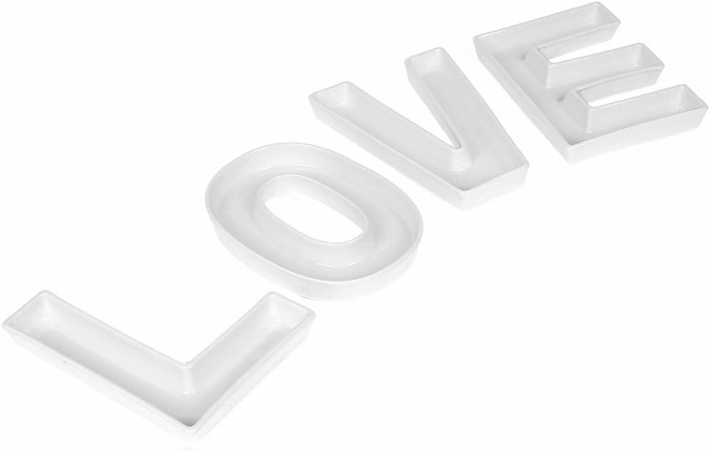"LOVE Decorative Ceramic Small Letter Candy Dish Wedding Party Decor (LOVE in 1 Set)