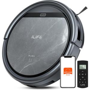 ILIFE V5s Max Robot Vacuum, 4000Pa Max Suction Power, 2.4G WiFi/App/Alexa/Remote Control, Self-Charging Robotic Vacuum Cleaner, for Hard Floors Carpets and Pet Hair