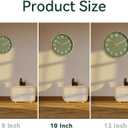 Roymnie Wall Clock Green, 10 Inch Silent Wall Clocks Battery Operated-Modern Non Ticking Analog Clock Decorative for Kitchen Bedroom Office Bathroom(Gold)