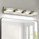 Joossnwell Bathroom Vanity Light Brushed Nickel Bathroom Lighting Fixture Over Mirror Modern (4-Light, 26.77-Inch) Dimmable 5CCT Led Bath Vanity Lighs, 4 Light-5 Color Temperature