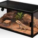 48-Gallon Acrylic Reptile Terrarium 36”x18”x18” – Durable Reptile Tank with Heat-Resistant Aluminum Frame, Smooth Dual Swinging Doors (No Sand/Debris Clogging) – Ideal for Lizards, Snakes & Geckos.