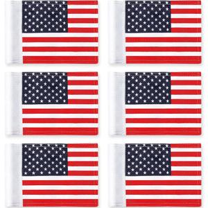 Oudain Golf Flag with Tube Inserted Waterproof Putting USA Golf Target Flag 420d Nylon Mini Pin for 250th Anniversary Yard Indoor Outdoor Veterans Day Patriotic Backyard Garden, 8 x 6 Inch(6 Pcs)