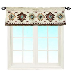 Southwest Tribal Navajo Aztec Fancy Abstract Geometric Ethnic Hipster Design Window Décor Curtain Valance Decorative Rod Pocket 52 X 16 Inches
