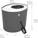 IRIS USA Cat Litter Box Large Top Entry with Lid Enclosed Covered Hooded Design Litter Catching Scatter Shield Pan Dog Proof Pet Proof Scoop Included Odor Control for Cats Kittens Dark Gray/White