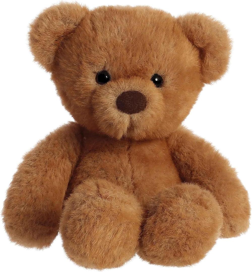 Aurora Snuggly Softie Bear Stuffed Animal - Comforting Companion - Imaginative Play - Brown 9 Inches (Small)