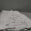 Simgoing 36 Inch Silver White Christmas Tree Skirt, Faux Fur Plush Trim & Silver Metallic Brushed Foil Print, Soft Thick Christmas Decorations Tree Base Mat for Holiday Xmas Home Party Decor