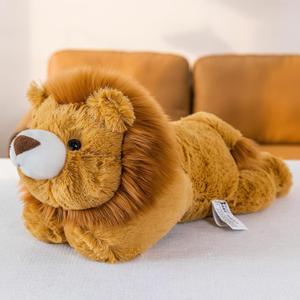 Giant Lion Stuffed Animals 17" Large Stuffed Lion Plush Pillow Throw Super Soft Cushion Realistic Birthday for Kids Girlfriend Bedroom Decor (Medium)