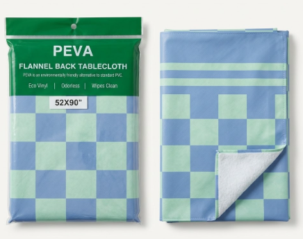 YIIZHAAVK Ecology Vinyl Tablecloths-52''×90''Rectangle Flannel Backed and Sewn Hem,Healthy Plastic Table Cover for Rectangular Table,100% Waterproof and Stain Resistant,Easy Care