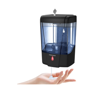 interhasa! Soap Dispenser, Touchless Hand Sanitizer Dispenser Wall Mount Automatic Kitchen Soap Dispenser for Commercial Home, Office, 600ml/20oz Black