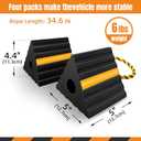 HOXWELL Rubber Wheel Chocks for RV Trailer Camper Truck Car Aircraft Boat, Versatile Rubber Chocks Block Stopper for Tire with Reflective Strips, Utility Trailer Camper RV Accessories