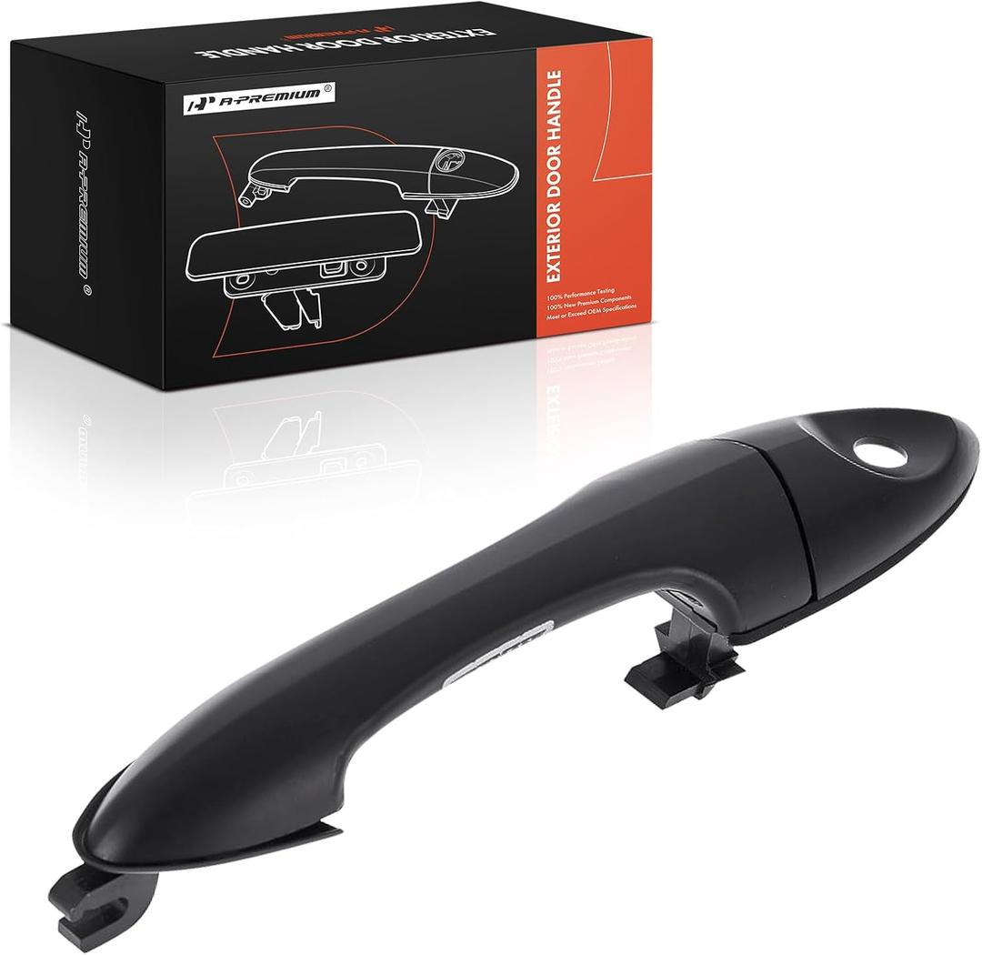 A-Premium Front Driver or Passenger Side Exterior Door Handle with Keyhole Compatible with Ford Focus 2000-2007 & Mazda Tribute 2001-2006, Smooth Black, Replace# 2T2Z-7822404