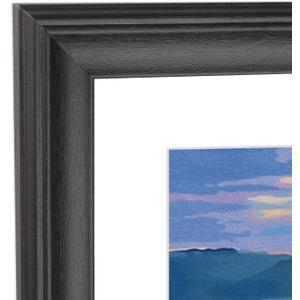 21x27 Picture Frame Black Solid Wood Poster Frame 17X23 with White Mat & Hanging Hardware Fits 21x27 or 17x23 photo frame (T23B2127W1723)