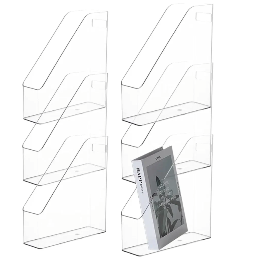 6 Pack Clear Acrylic Magazine File Holder, Acrylic Vertical File Organizer File Folder Bin Storage File Folder Rack Clear Plastic File Folder Organizer for Home Office Space 6 Pack Clear Acrylic Magazine File Holder, Acrylic Vertical File Organizer File Folder Bin Storage File Folder Rack Clear Plastic File Folder Organizer for Home Office Space