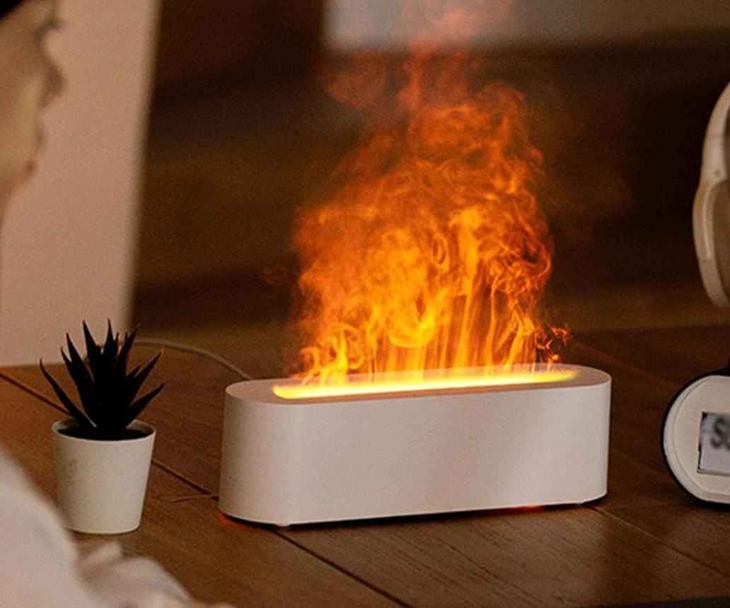 Fireplace Flame Diffuser, 150ml Cool Mist Ultrasonic Humidifier Aromatherapy Essential Oil Diffuser, Timer & Waterless Auto Shut-Off,for Bedroom,Perfect for Home, Office, Yoga Studio and Spa