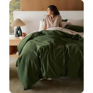 Bedsure Cotton Duvet Cover King, 100% GOTS Organic Cotton Duvet Cover Set, Fair Trade Certified King Bedding, Eco-Friendly, Ultra-Soft, Breathable Home Bedding for All Seasons(Olive Green, 104"x90")