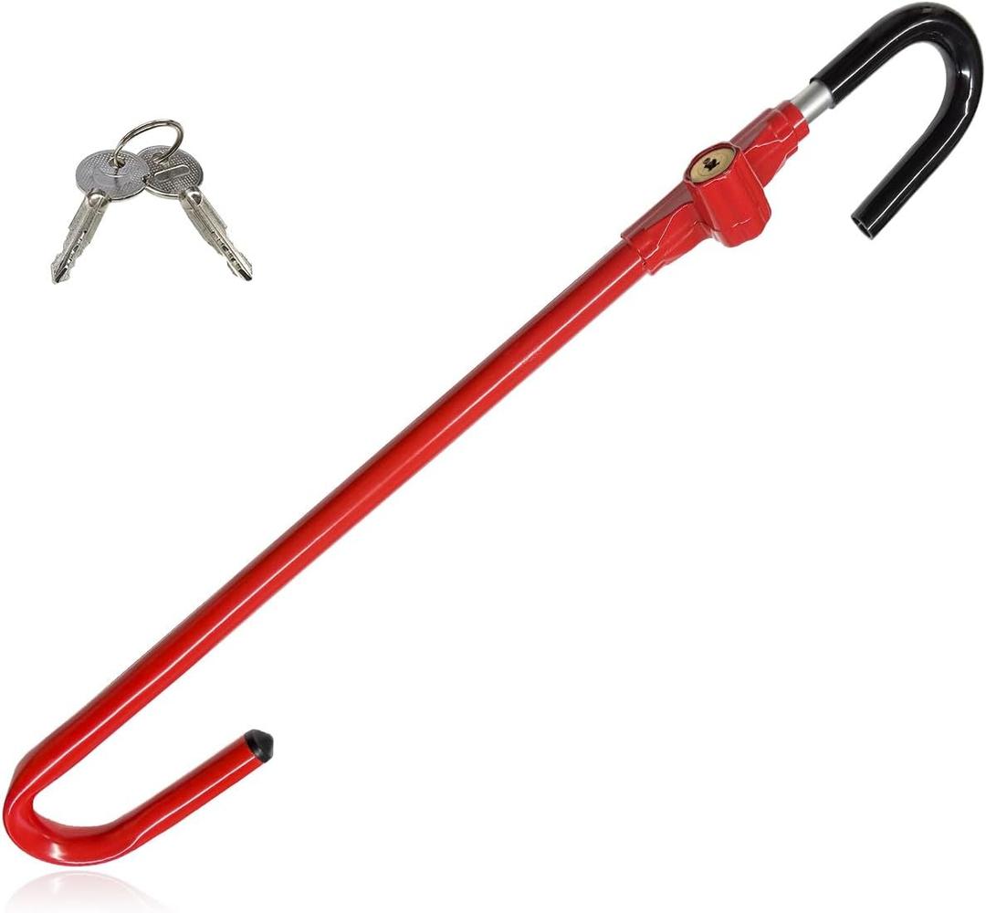 Car Steering Wheel Lock, Anti-Theft Car Device Steering Wheel Pedal Brake Lock with Keys, Adjustable Security Steering Wheel Lock Fit Distance from Steering Wheel to Pedal Within 21-30"