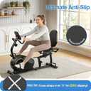 Exercise Bike Seat Cushion - Memory Foam Recumbent Bike Seat Cushion Pad, Extra Large Wide Comfortable Cover with Straps for Women Stationary & Indoor Fitness, Ergonomic Padding Black