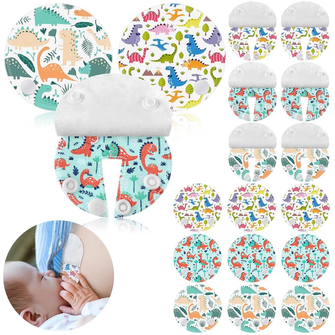 Breling 18 Pack Feeding Tube Pads Button Pad Gtube Button Covers Reusable g Tube Cutie Dinosaur Feeding Supplies for Kids Baby Breastfeeding Nursing Care (Dinosaur)