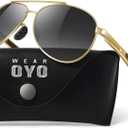 WEAROYO Polarized Sunglasses Men Womens Al-Mg Alloy Frame Spring Hinges Pilot Military Style UV400 Protection Driving