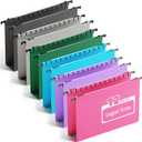 Ansook Legal Size Hanging File Folder Extra Capacity,Heavy Duty 2" Expandable Hang Folder with Tabs,12 Pack Reinforced File Cabinet Folders,Plastic Hanging File Organizer for File Frame Box