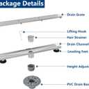 Neodrain 18-Inch Brushed Linear Shower Drain, 2-in-1 Flat & Tile Insert Cover, Stainless Steel Linear Drain, Brushed Rectangle Shower Floor Drain with Hair Strainer, Shower Drain Base