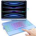 iPad Pro 11 inch Case with Keyboard, iPad Air 5/Air 4 10.9 inch Keyboard Case with Trackpad, Keyboard Case for iPad Air 5/Air 4 and iPad Pro 1-4 Gen, Backlit 10 Color & 360 Screen Rotation -Ocean Blue