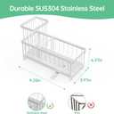 Sponge Holder for Kitchen Sink with Auto Draining Tray,Kitchen Sink Caddy Organizer with Brush Holder, Rustproof 304 Stainless Steel Dish Organizer Divider, Soap Dispenser Storage (White)