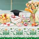 10 x Graduation Decorations Class of 2026 Tablecloth - 3 Pcs Plastic Congrats Grad Table Cloth, Graduation Table Cover for Graduations Party Decorations 2026 and Party Supplies, 54"x108" (Green and Gold)